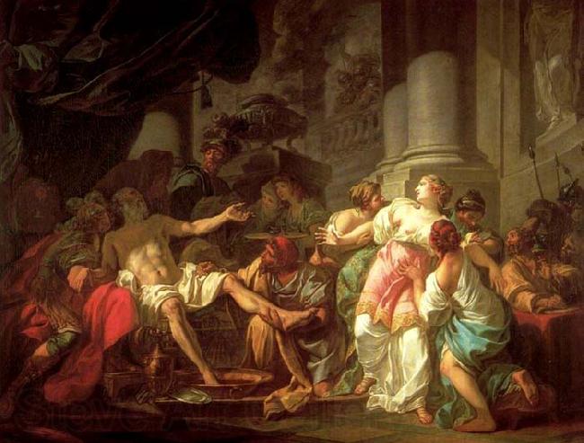 Jacques-Louis  David The Death of Seneca Spain oil painting art